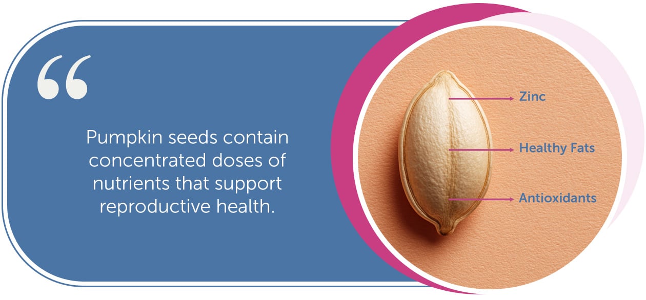 Pumpkin seeds contain concentrated doses of nutrients that support reproductive health