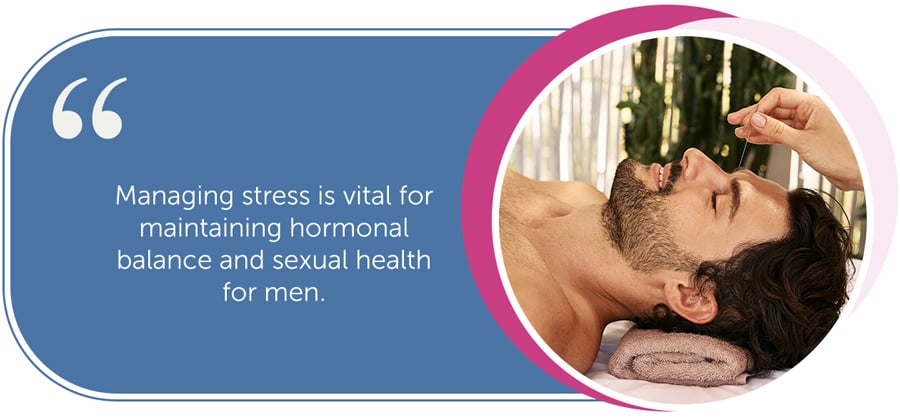 Managing stress is vital for maintaining hormonal balance and sexual health for men