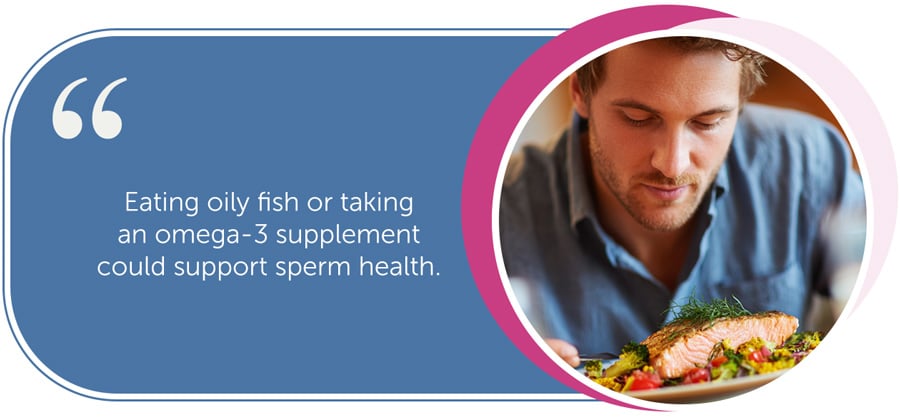 Eating oily fish or taking an omega-3 supplement could support sperm health