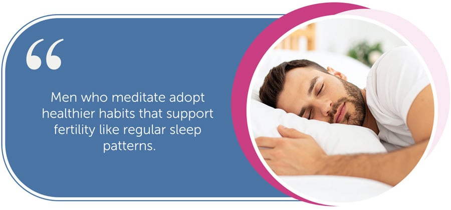 Men who meditate adopt healthier habits that support fertility like regular sleep patterns