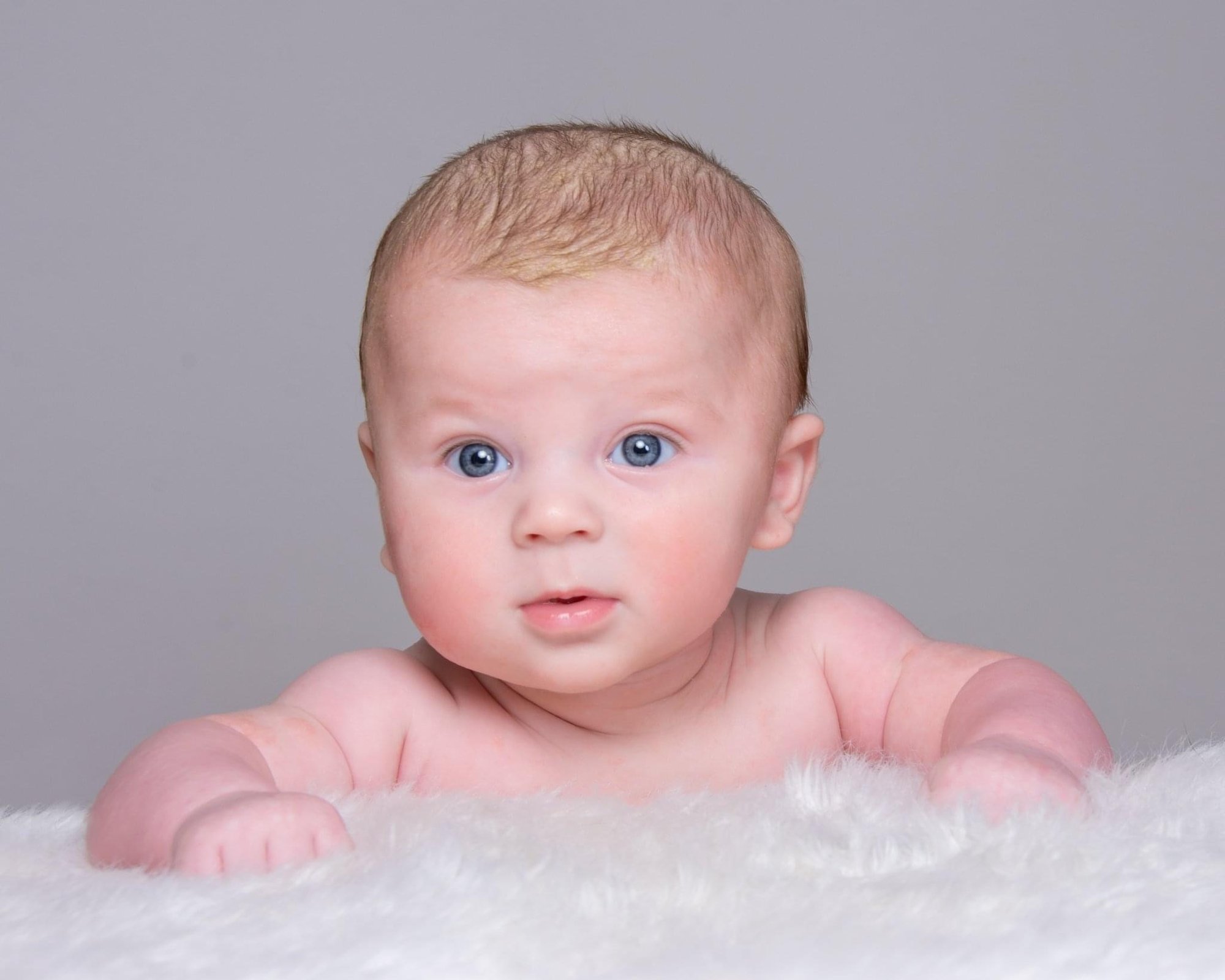 Baby Daniel with blue eyes, whose parents went through IVF treatment. 