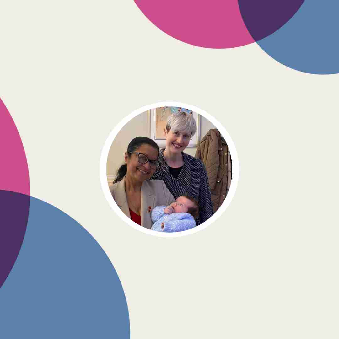 Eilidh with Dr Venkat and baby Rose