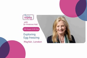 Event cover- Dr Hall, fertility expert, exploring the egg freezing