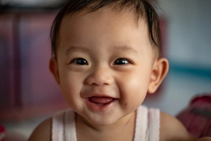 Chinese baby smiling