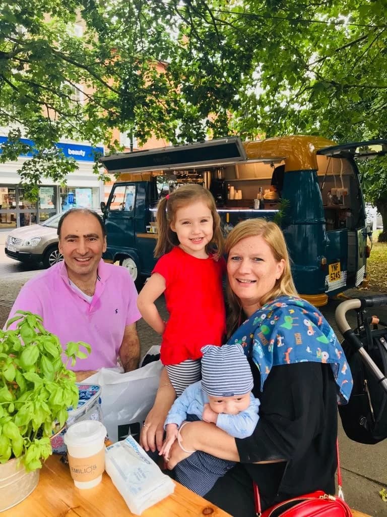 IVF patients Louise and Davood with their IVF babies Florence and Caspian