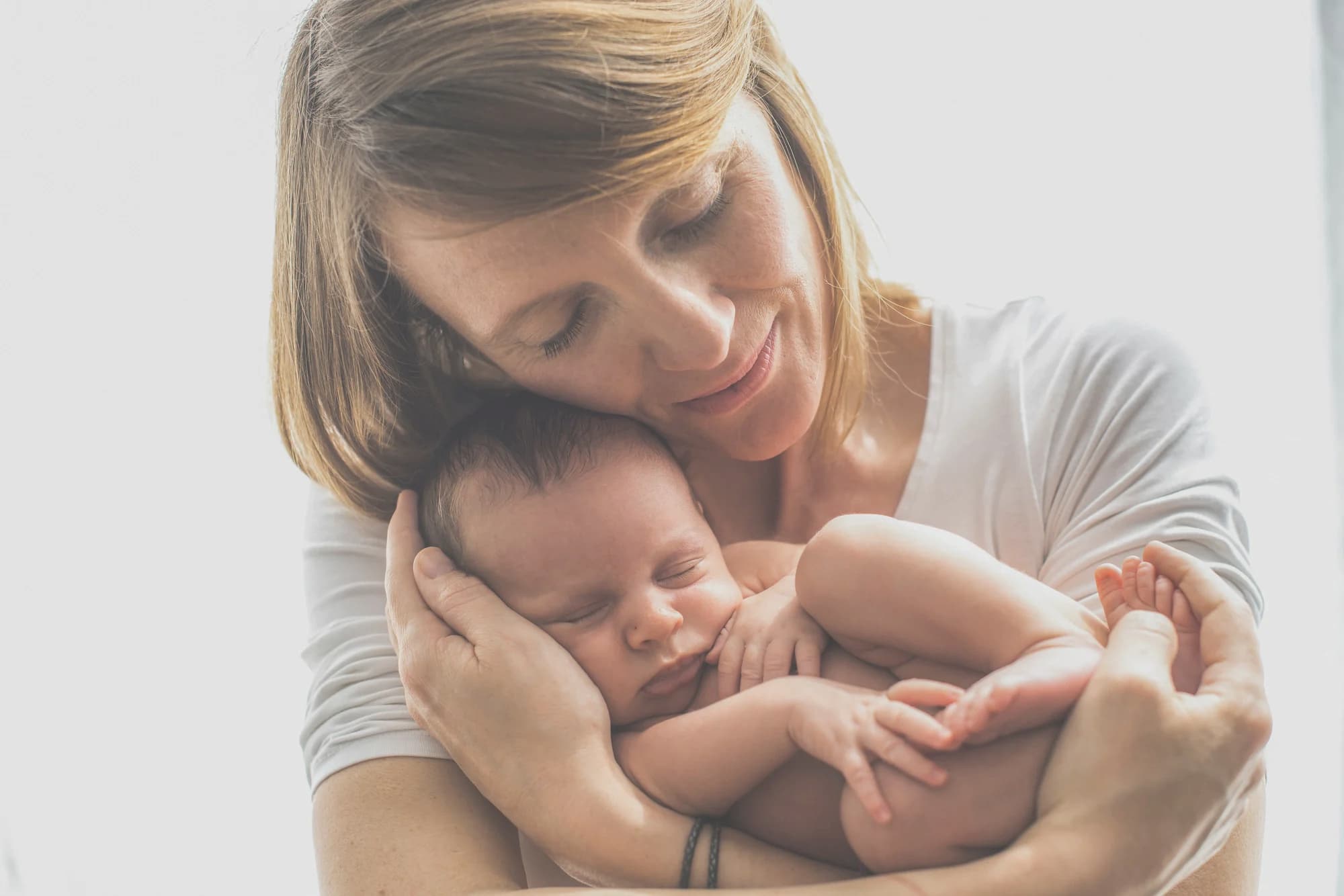 Mother holding baby