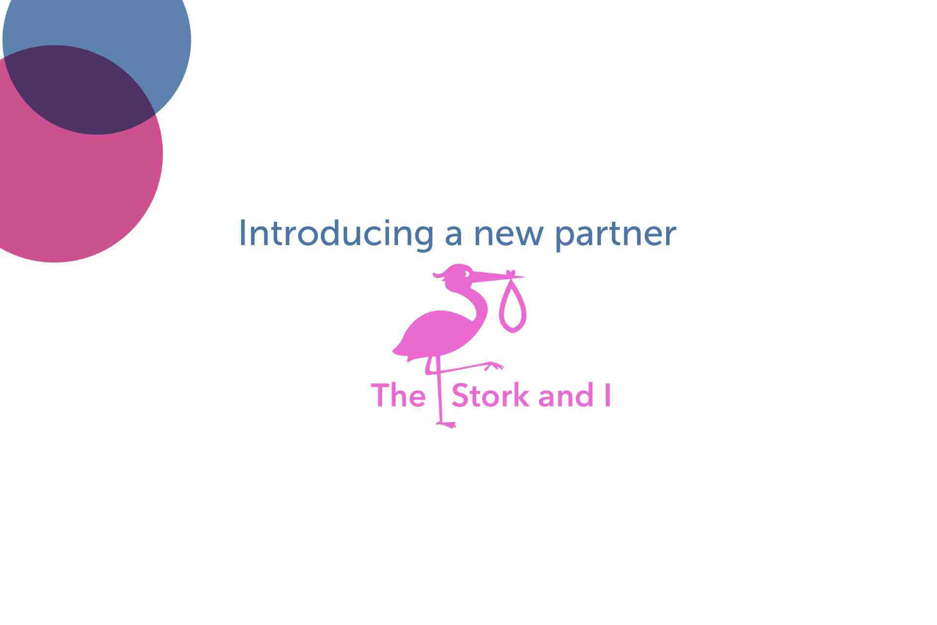 Introducing a new partner, The Stork and I